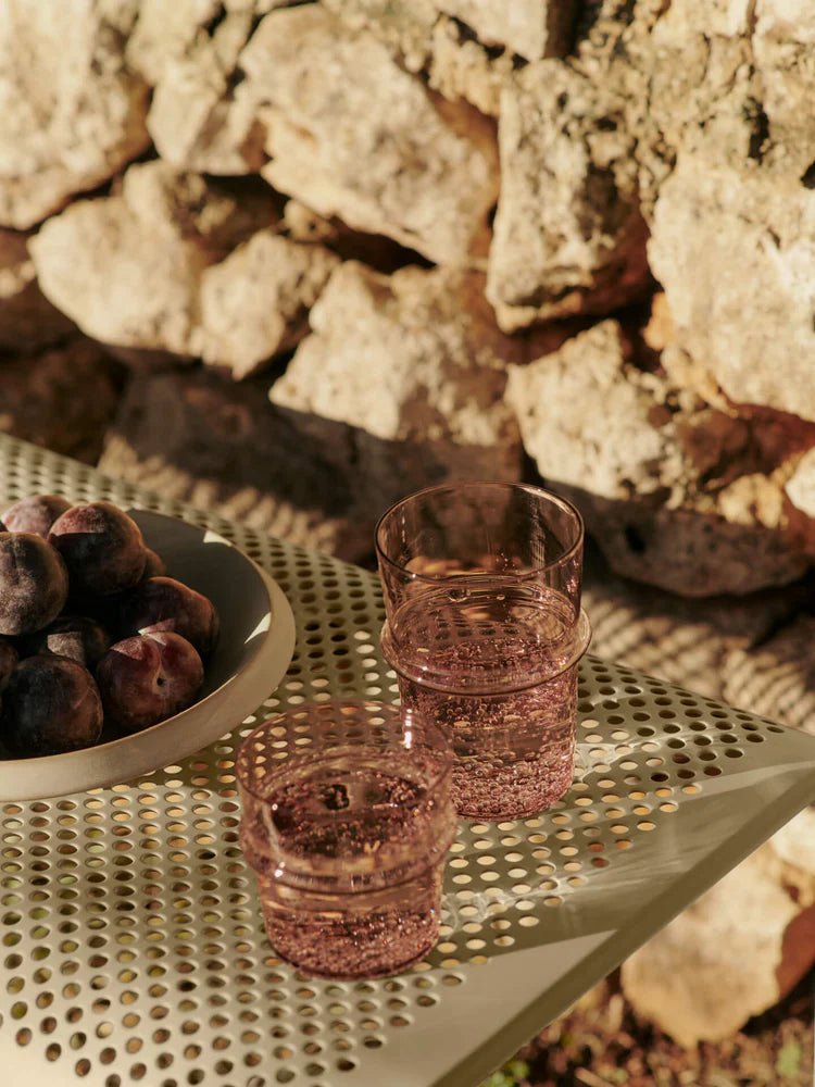 Boya Tall Glasses - Set of 2 - Ferm Living Glassware - Blush - HORNE