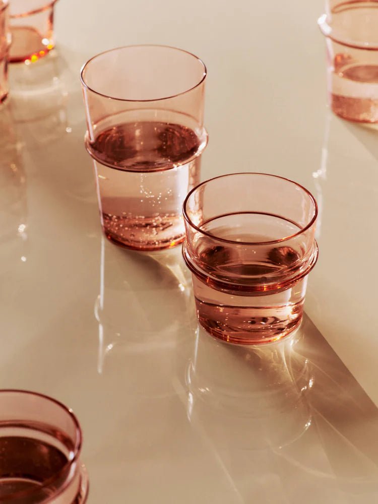 Boya Tall Glasses - Set of 2 - Ferm Living Glassware - Blush - HORNE
