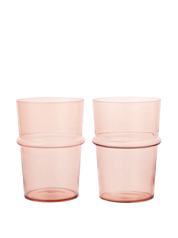 Boya Tall Glasses - Set of 2 - Ferm Living Glassware - Blush - HORNE