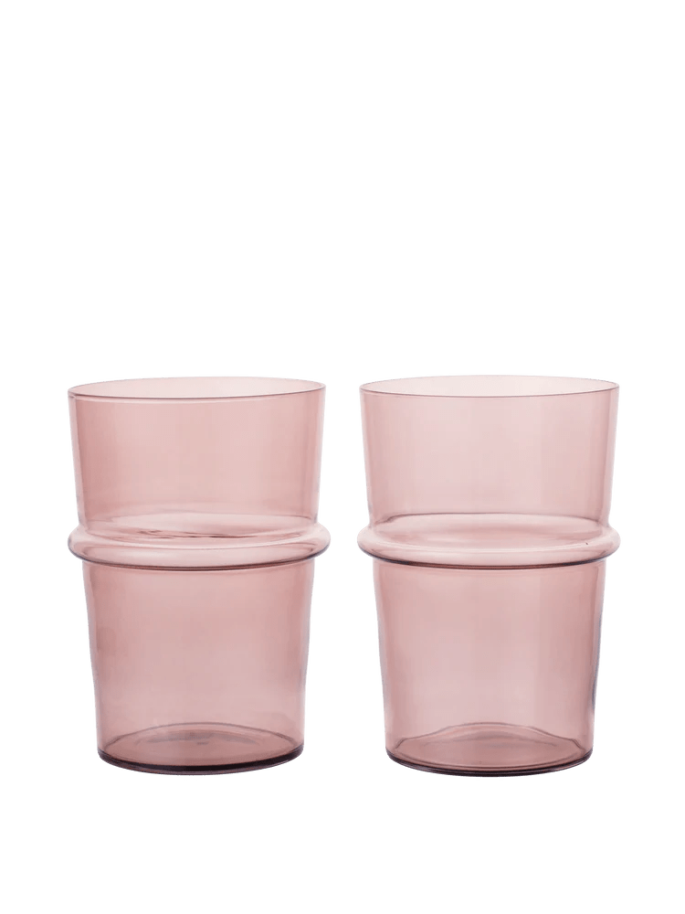 Boya Tall Glasses - Set of 2 - Ferm Living Glassware - Blush - HORNE