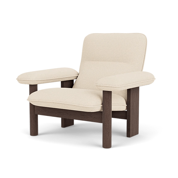 Brasilia Lounge Chair - High Back - Textile - Audo Copenhagen Chairs - Dark Stained Oak - Logan Jasmine Fabric - HORNE