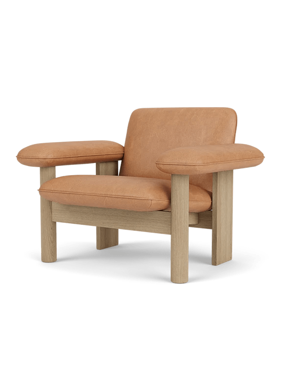 Brasilia Lounge Chair - Low Back - Textile - Audo Copenhagen Chairs - Natural Oak - Audo Bouclé 02 - HORNE