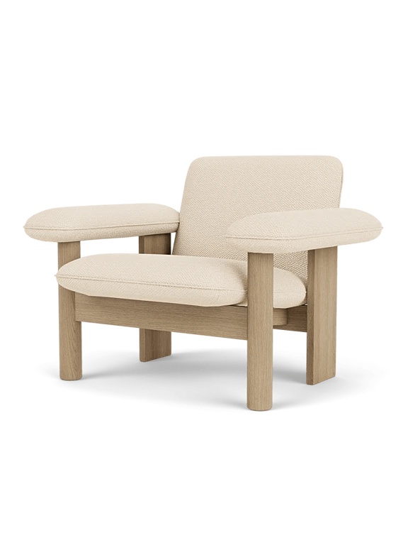 Brasilia Lounge Chair - Low Back - Textile - Audo Copenhagen Chairs - Natural Oak - Audo Bouclé 02 - HORNE