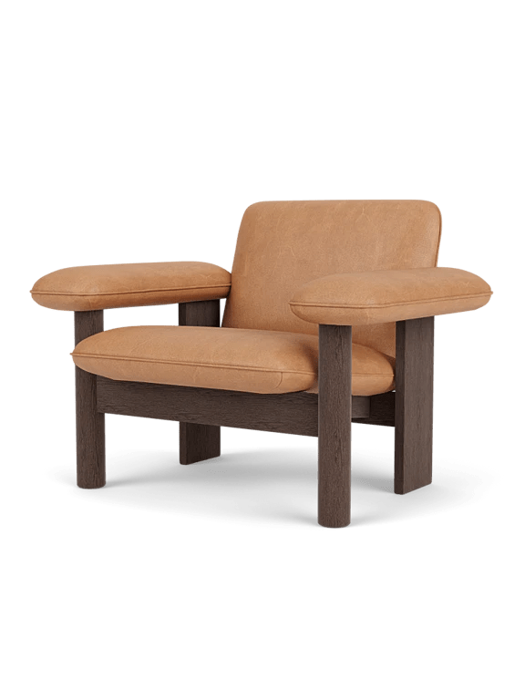 Brasilia Lounge Chair - Low Back - Textile - Audo Copenhagen Chairs - Natural Oak - Audo Bouclé 02 - HORNE