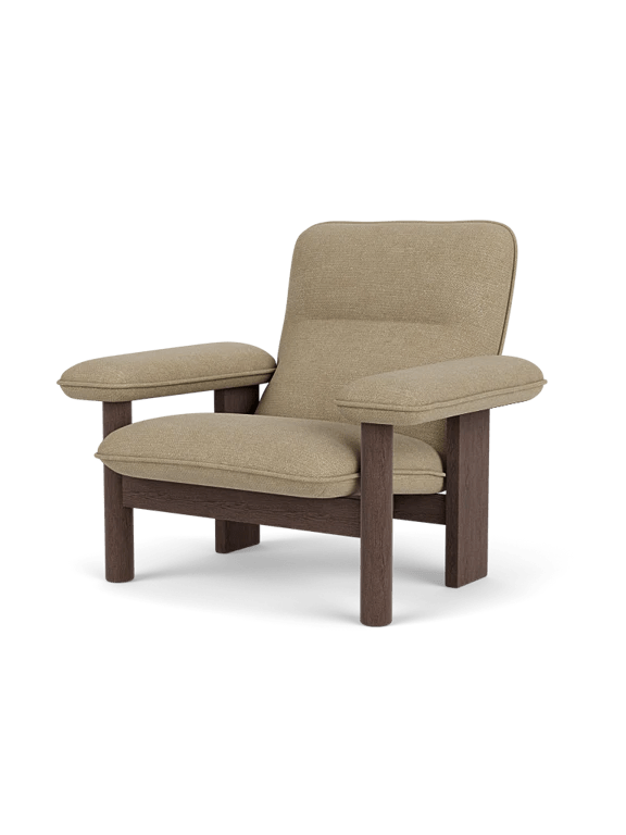 Brasilia Lounge Chair & Ottoman - Upholstered - Audo Copenhagen Chairs - Chair Only - Boucle 02 Fabric - Natural Oak - HORNE