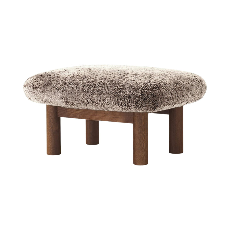 Brasilia Ottoman - Sheepskin - Audo Copenhagen Chairs - Sahara - Walnut - HORNE