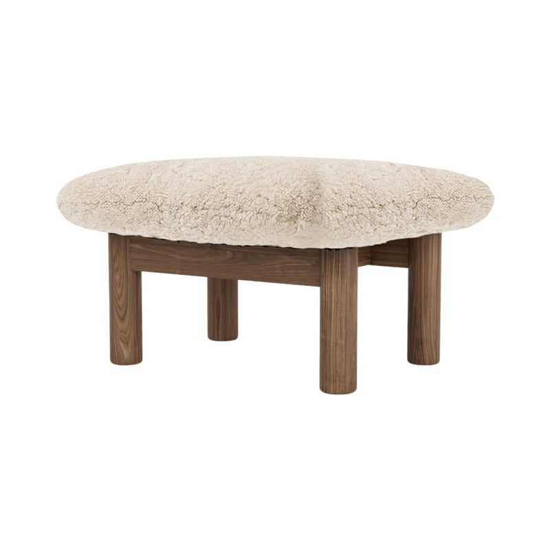 Brasilia Ottoman - Sheepskin - Audo Copenhagen Chairs - Sahara - Walnut - HORNE