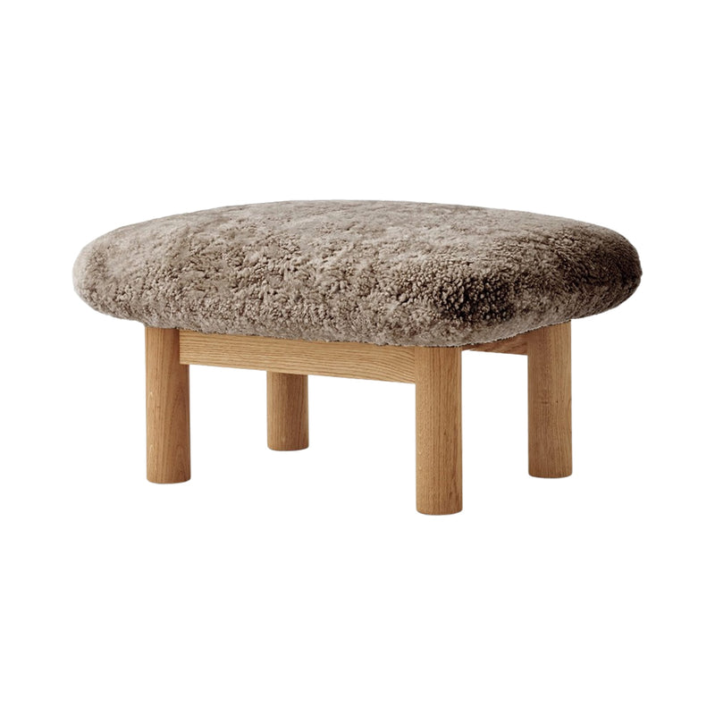 Brasilia Ottoman - Sheepskin - Audo Copenhagen Chairs - Sahara - Walnut - HORNE