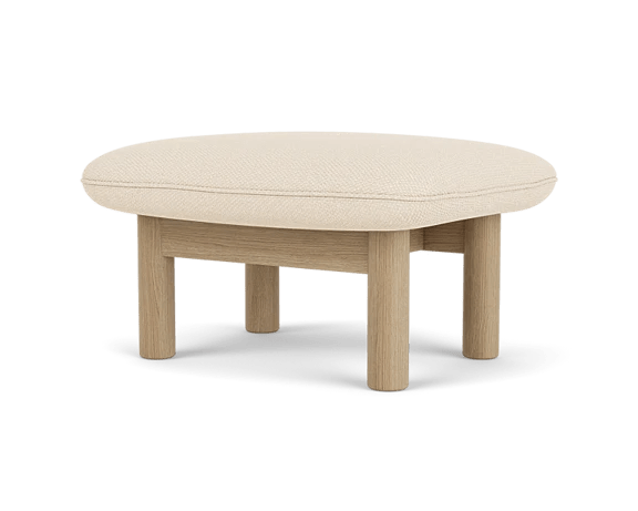 Brasilia Ottoman - Textile - Audo Copenhagen Stools + Benches + Ottomans - Natural Oak - Logan Jasmine Fabric - HORNE