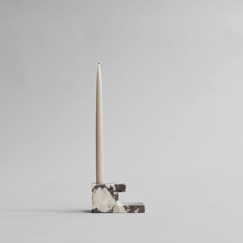 Brick Candle Holder - 101 Copenhagen Candle Holders - Calacatta - Low - HORNE