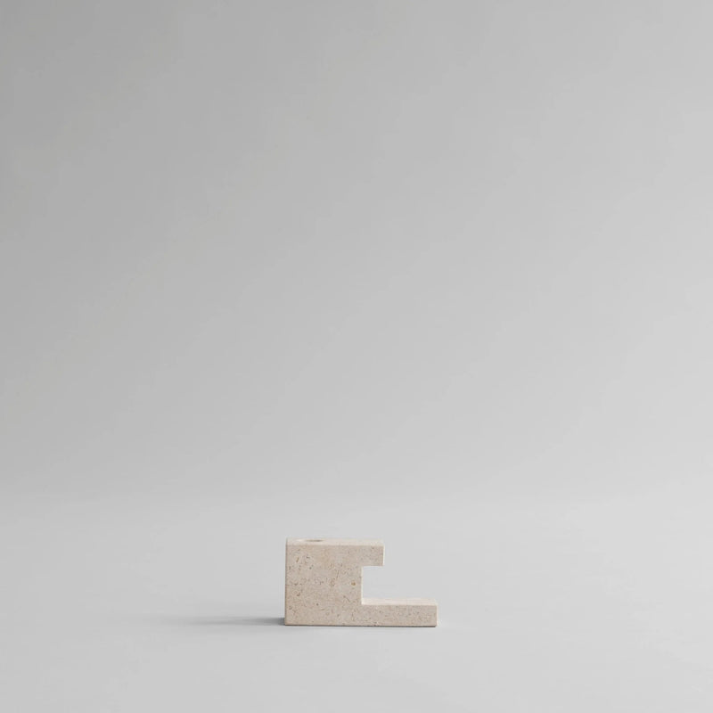 Brick Candle Holder - 101 Copenhagen Candle Holders - Calacatta - Low - HORNE