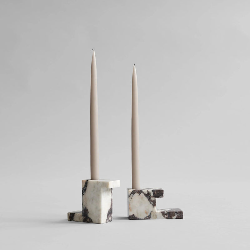Brick Candle Holder - 101 Copenhagen Candle Holders - Calacatta - Low - HORNE