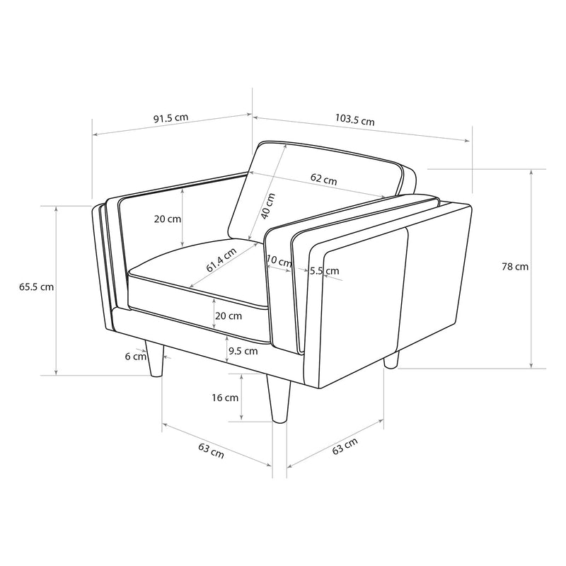 Brooklyn Club Chair - Urbia Sofas - Black - HORNE