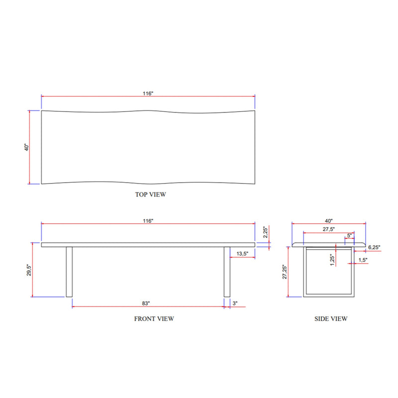 Brooks Dining Table - U Base - Urbia Tables - Americano - Black - Small - HORNE