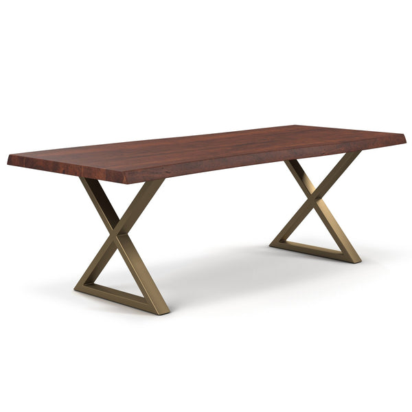 Brooks Dining Table - X Base - Urbia Tables - Americano - Brass - Small - HORNE