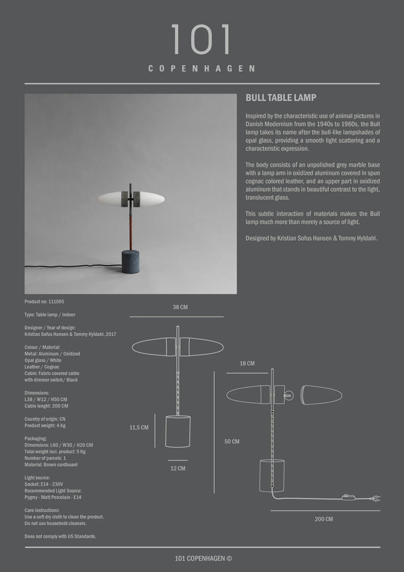 Bull Table Lamp - 101 Copenhagen Table + Task - HORNE