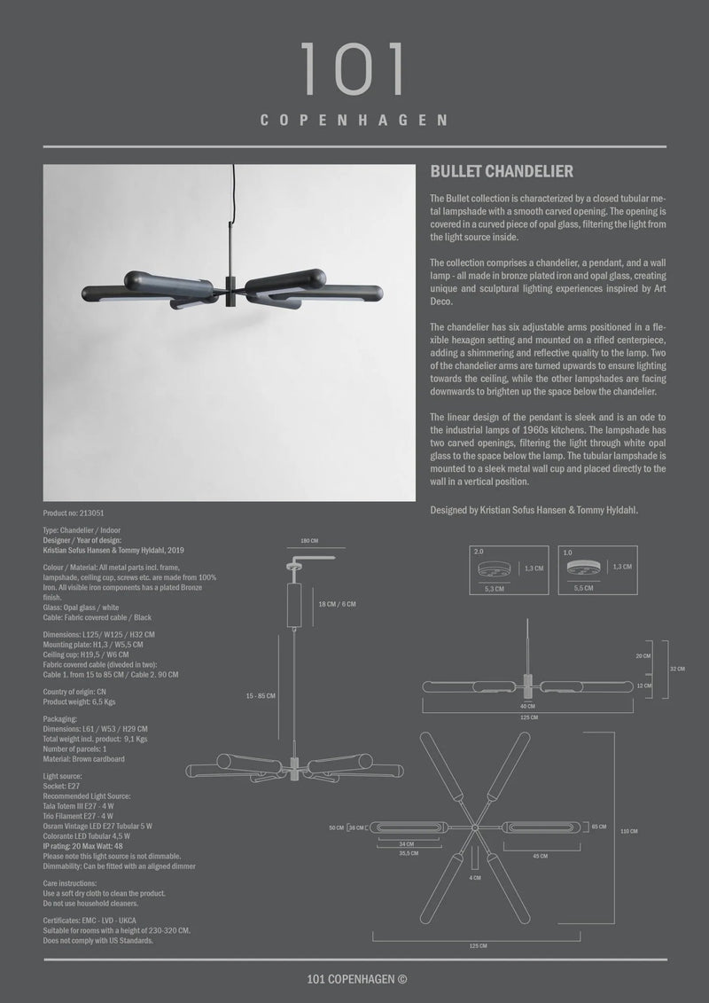Bullet Chandelier - 101 Copenhagen Lighting - HORNE