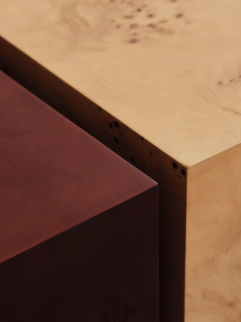 Burl Storage Coffee Table - Ferm Living Table + Task - Dark Stained - HORNE