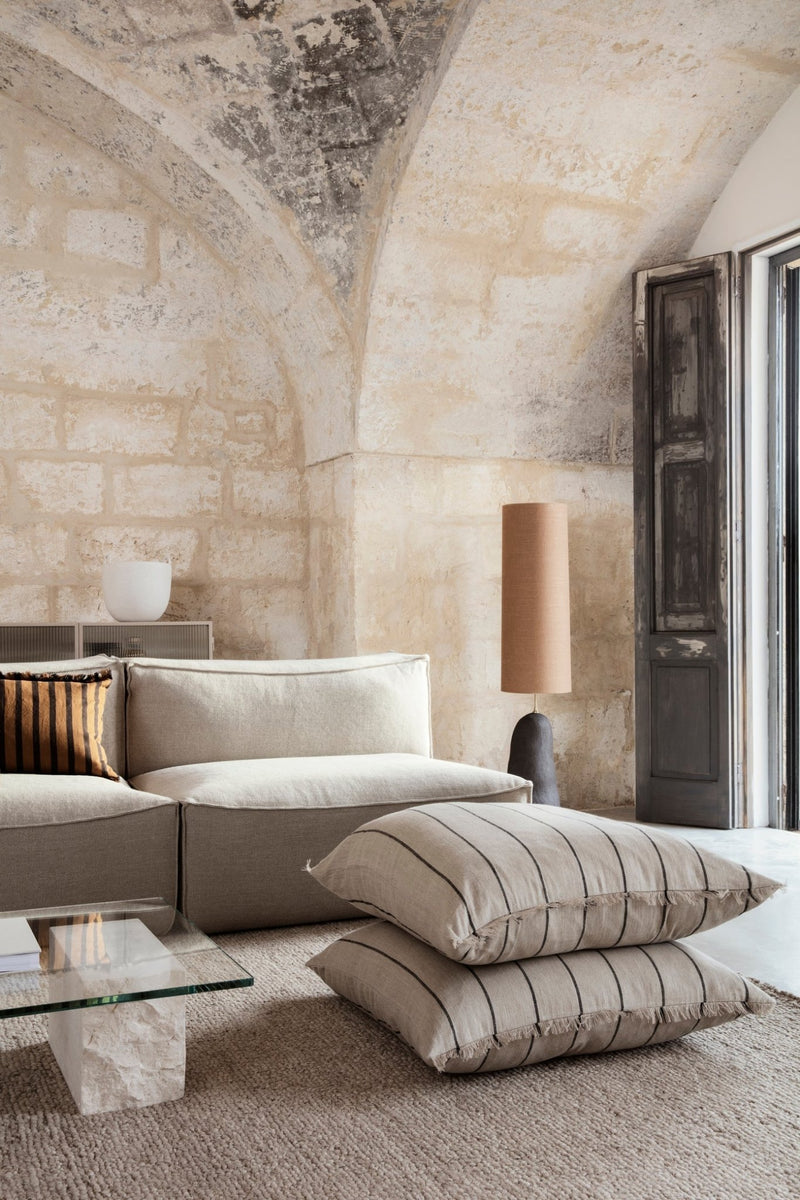 Calm Cushion - Ferm Living - Bedding + Pillows - Camel/ Black - 19.7