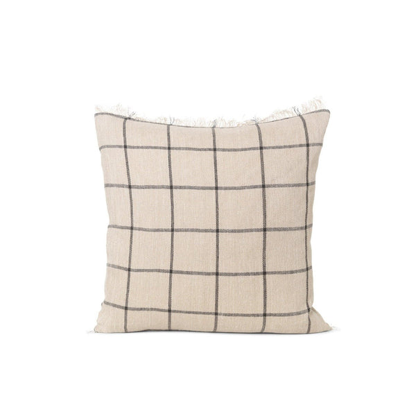 Calm Cushion - Ferm Living - Bedding + Pillows - Camel/ Black - 19.7" x 19.7" - HORNE