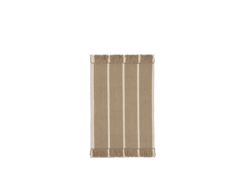 Calm Kelim Mat - Ferm Living Rugs - Dark Sand/Off - white - HORNE