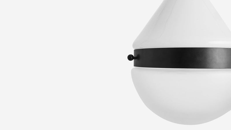 Cardinal Hemisphere Pendant Large - Workstead - Ceiling Lights - Matte Black Enamel - 24