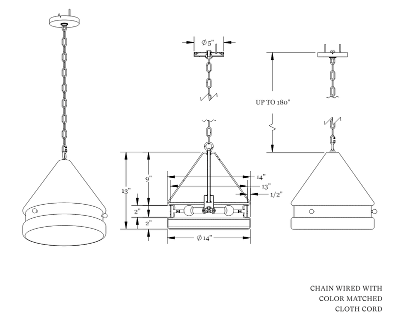 Cardinal Slab Pendant Large - Workstead - Ceiling Lights - Matte Black Enamel - 24