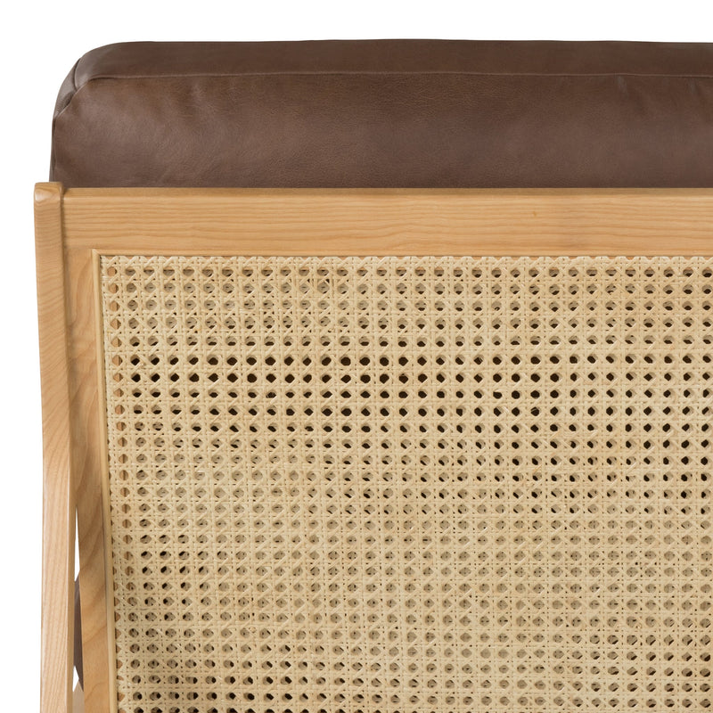 Carmelo Genuine Leather Accent Chair - Urbia Sofas - Brown Genuine Leather - Oak - HORNE