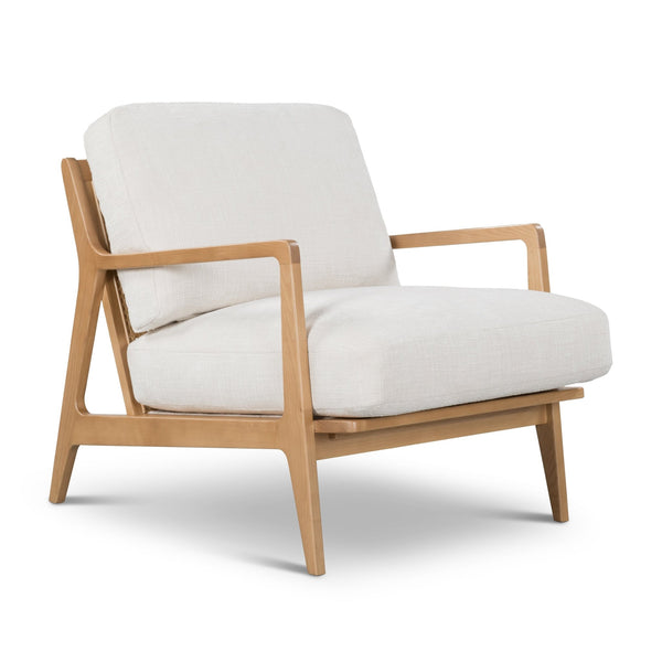 Carmelo Upholstered Accent Chair - Urbia Sofas - Oak - Cream - HORNE