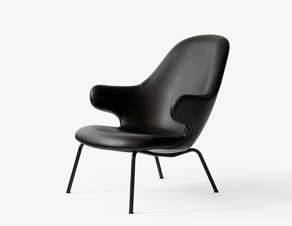 Catch Lounge Chair - Round Tube Base - &Tradition Chairs - Noble Leather Black - HORNE