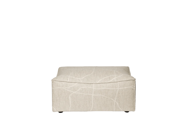 Catena Pouf Rectangular - S501 - Ferm Living Stools + Benches + Ottomans - Can Lis - Sand/Off - White - HORNE