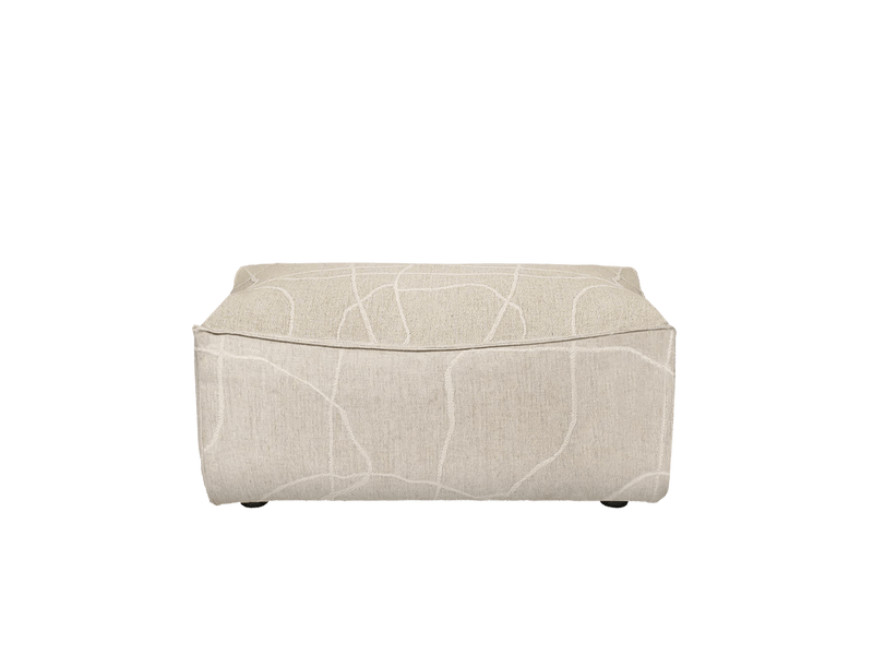 Catena Pouf Square - S500 - Ferm Living Stools + Benches + Ottomans - Loose Drape - Natural - HORNE