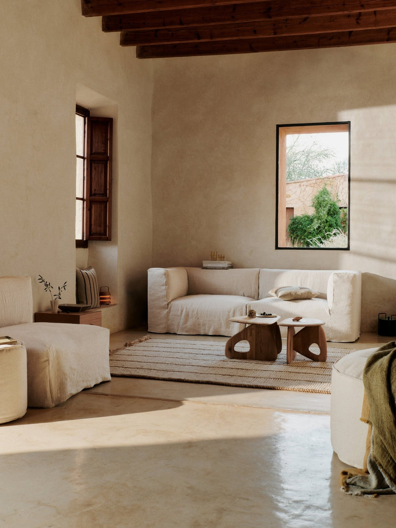 Catena Sofa Center - L100 - Ferm Living Sofas - Cotton Linen - Natural - HORNE