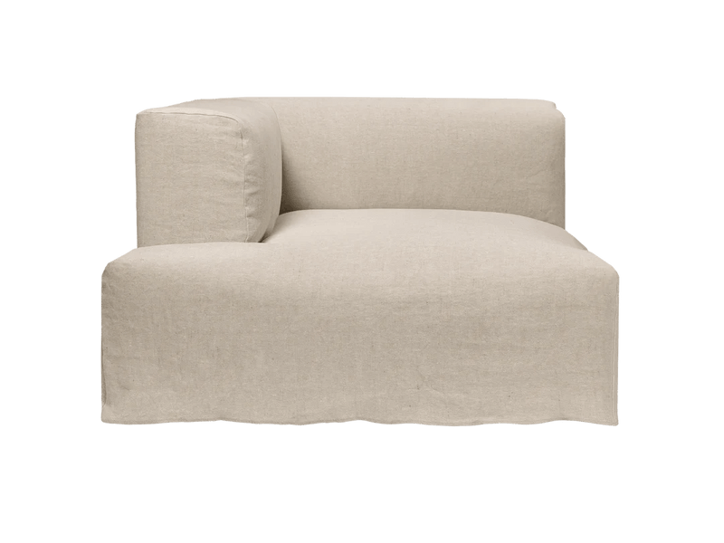 Catena Sofa Chaise Longue Left - L600 - Ferm Living Sofas - Cotton Linen - Natural - HORNE
