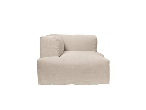 Catena Sofa Chaise Longue Left - S600 - Ferm Living Sofas - Loose Drape - Natural - HORNE