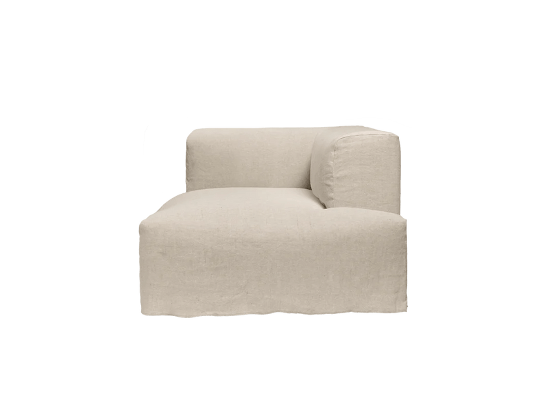 Catena Sofa Chaise Longue Right - S601 - Ferm Living Sofas - Cotton Linen - Natural - HORNE