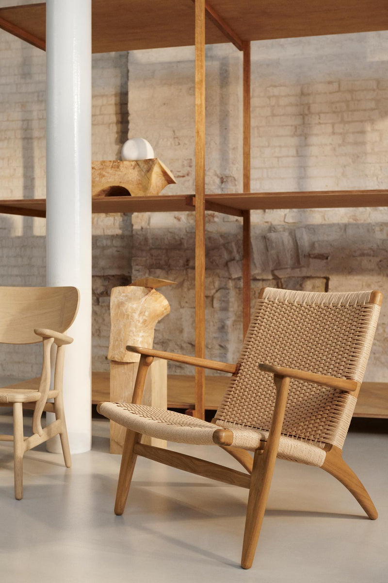 CH25 Lounge Chair - Carl Hansen & Son Chairs - Oiled Oak/ Natural Paper Cord - HORNE