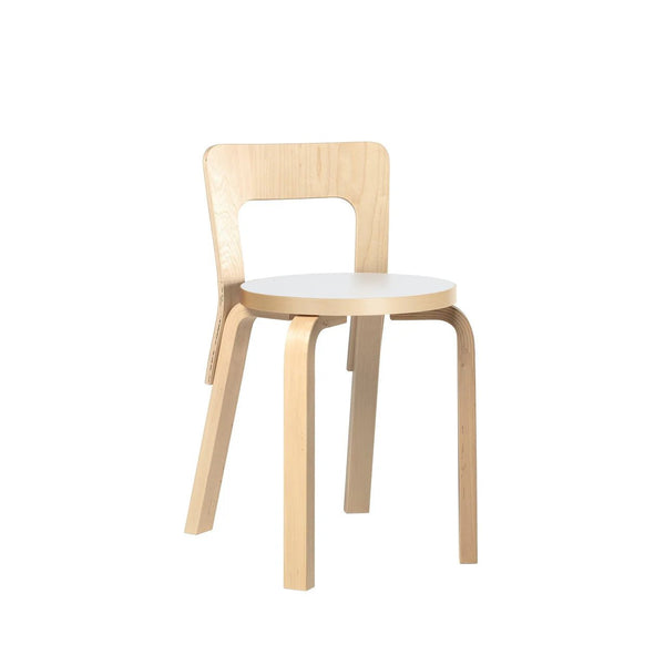 Chair 65 - Natural Lacquered - Artek Chairs - White Seat - HORNE
