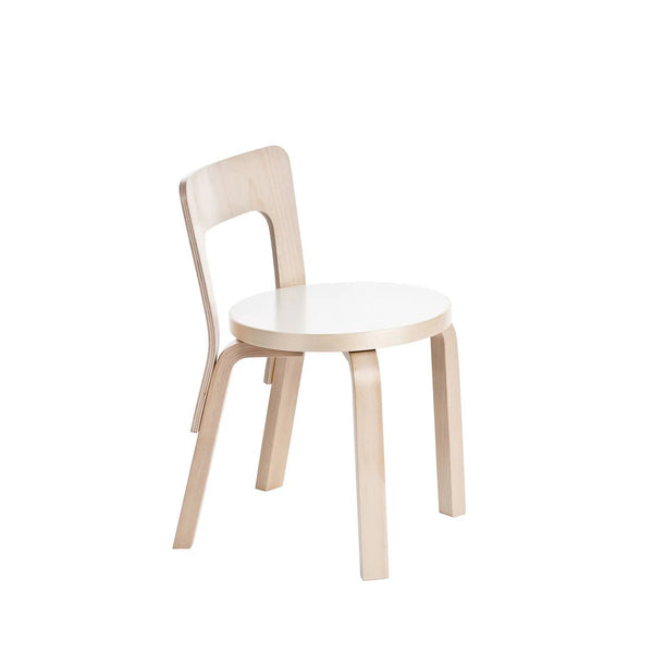 Children's Chair N65 by Alvar Aalto - Artek Kids + Baby - White Laminate Seat - HORNE