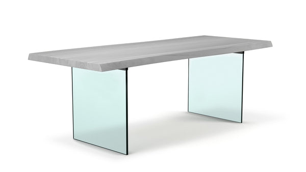 Clear Glass Slab Table Base - Dining Height - Set of 2 - Urbia Table + Task - HORNE