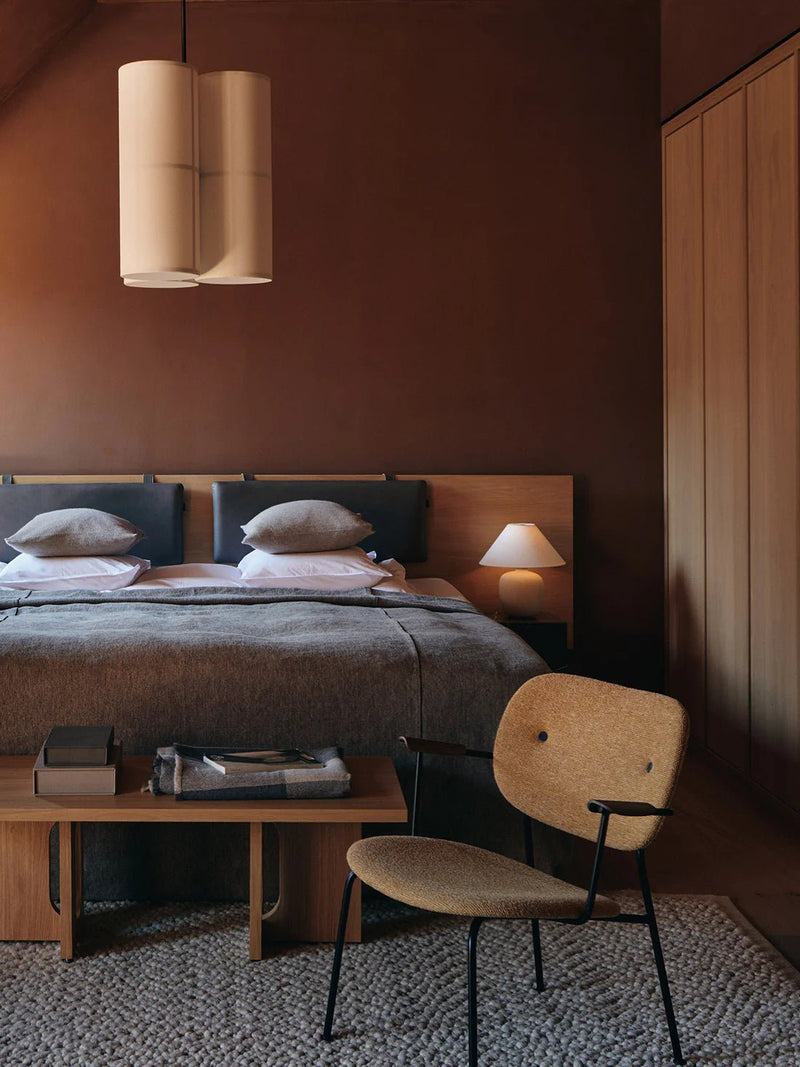 Co Lounge Chair - Fully Upholstered - Audo Copenhagen Chairs - Black Oak | Re - wool 0198 - HORNE