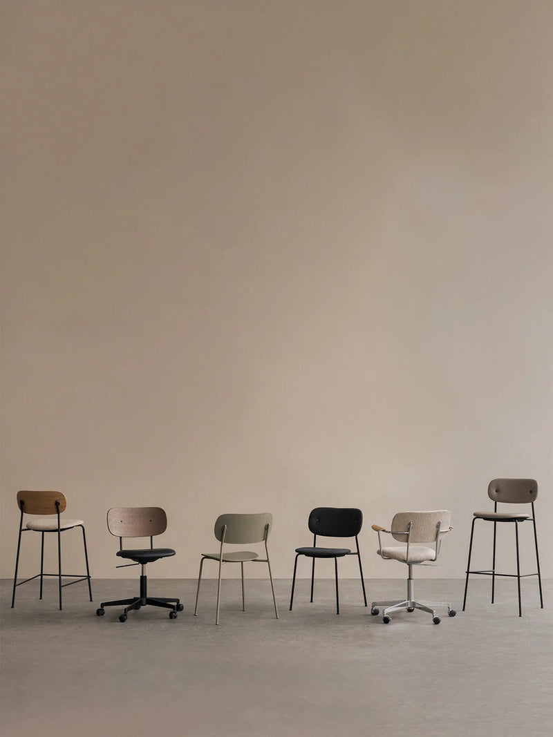 Co Task Chair - Seat Upholstered - Audo Copenhagen Chairs - Black Oak - Re - wool 0198 - HORNE