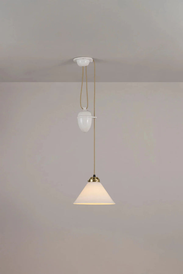 Cobb Rise & Fall Small Pendant - Original BTC Pendants - Satin Brass - HORNE