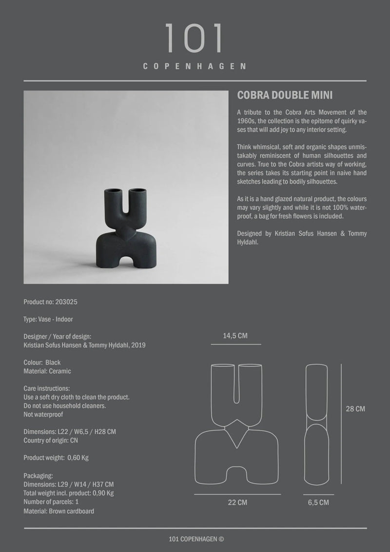 Cobra Vase Double - 101 Copenhagen Vases - Mini - Bone White - HORNE