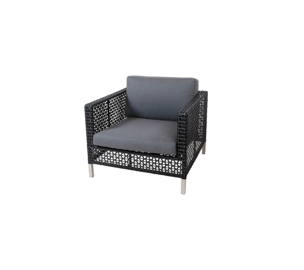 Connect Lounge Chair - Cane Line Outdoor Furniture - Black - Grey Cushion Set - HORNE