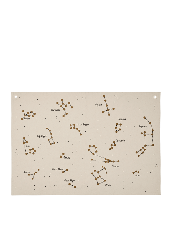 Constellation Textile Map - Ferm Living - Undyed - HORNE