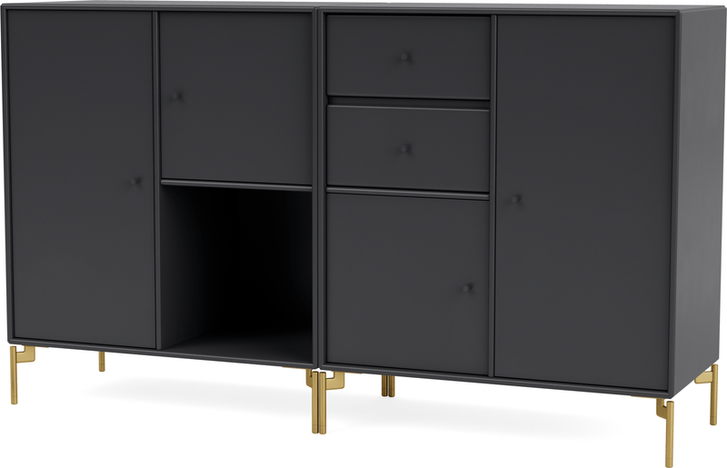 Couple Sideboard - With Legs - Montana - Shelving - Anthracite - Matte Chrome - HORNE