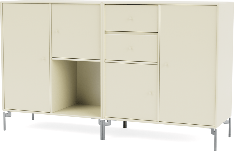 Couple Sideboard - With Legs - Montana - Shelving - Anthracite - Matte Chrome - HORNE