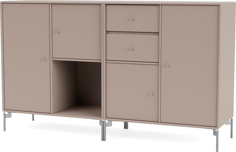 Couple Sideboard - With Legs - Montana - Shelving - Anthracite - Matte Chrome - HORNE