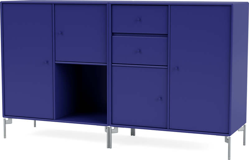 Couple Sideboard - With Legs - Montana - Shelving - Anthracite - Matte Chrome - HORNE